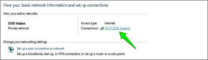 seleziona il nome della rete