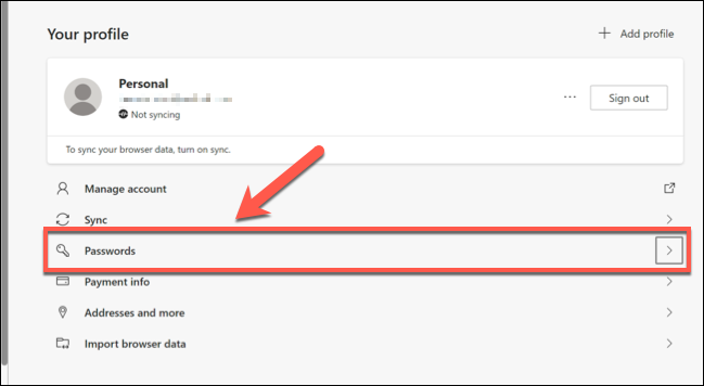 Vai alla sezione password