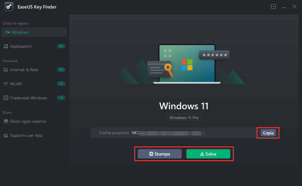Come recuperare il product key di Windows 11/10/8/7? 5 metodi per farlo -  EaseUS