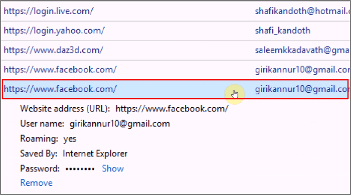 seleziona gli elementi da eliminare