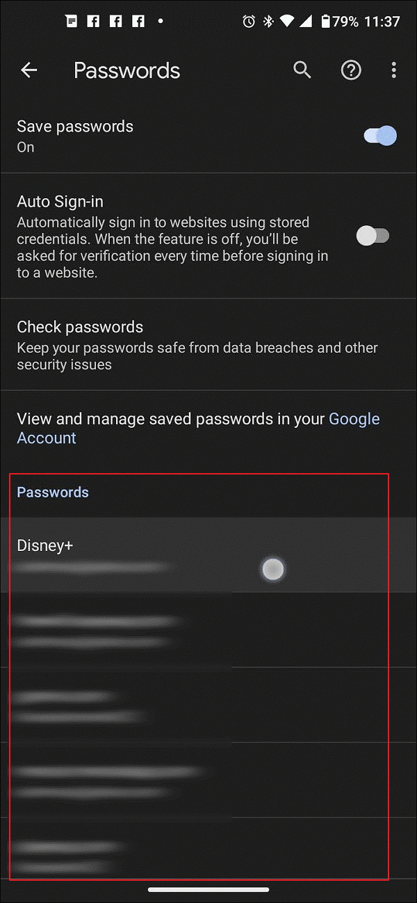 visualizza le password salvate su Android e iOS