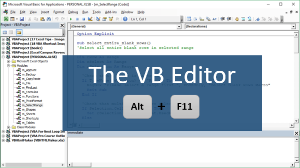 Sbloccare Excel con l'editor VB
