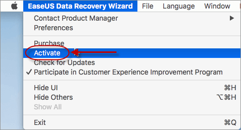 Attiva EaseUS Data Recovery Wizard per Mac