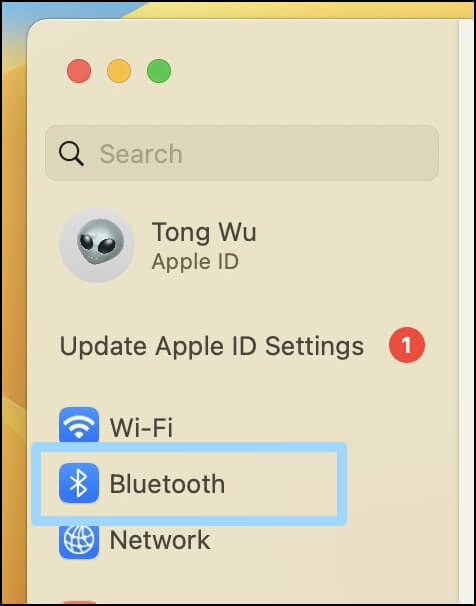 clicca sul Bluetooth