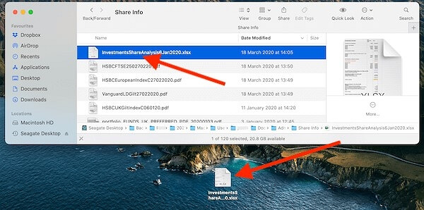 Trascina e rilascia i file