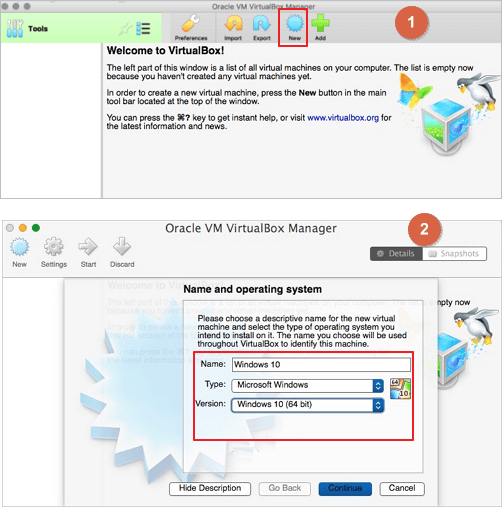 installa Windows 10 su MAC con VirtualBox