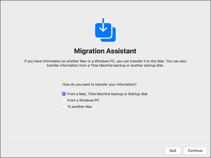 utilizzare l'Assistente Migrazione per trasferire i file