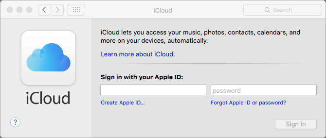 Apri icloud