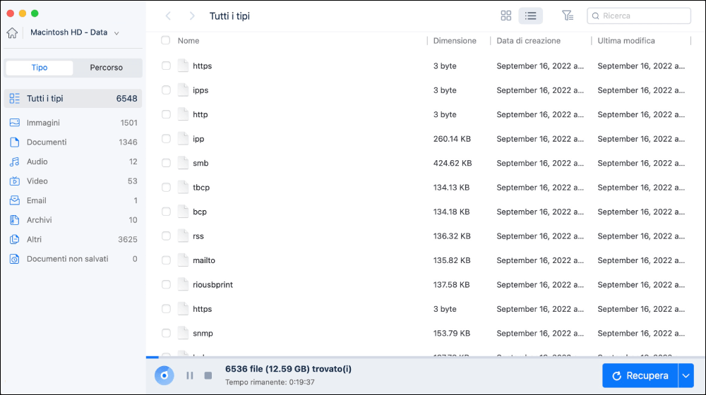 scan the selected disk to find lost data on your Mac