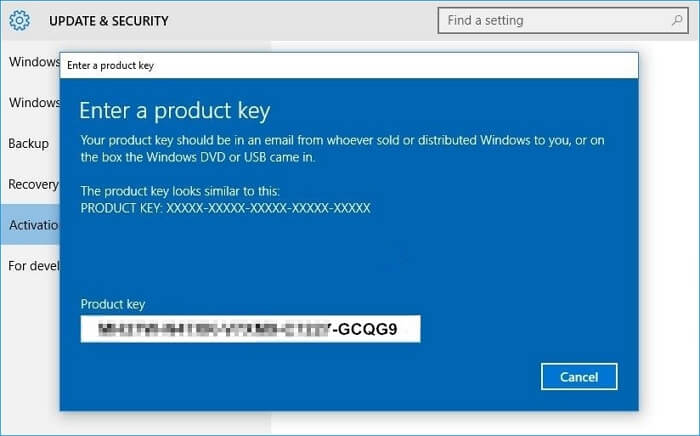 Attiva Windows 10 dopo averlo installato sulla partizione del disco GPT