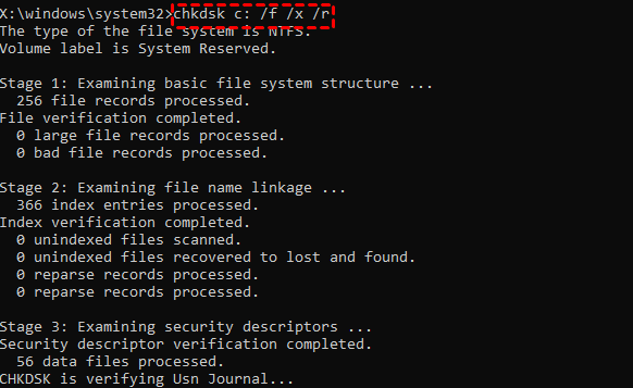 Controlla l'unità c