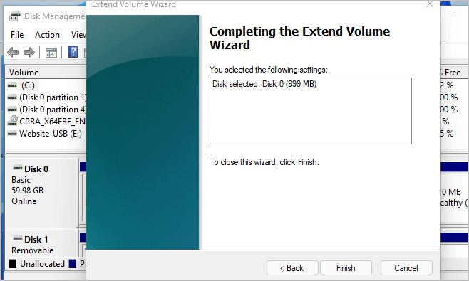 clicca su fine per uscire