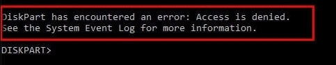 Errore di formato CMD: accesso negato