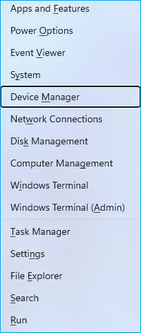 selezionare il gestore dispositivi