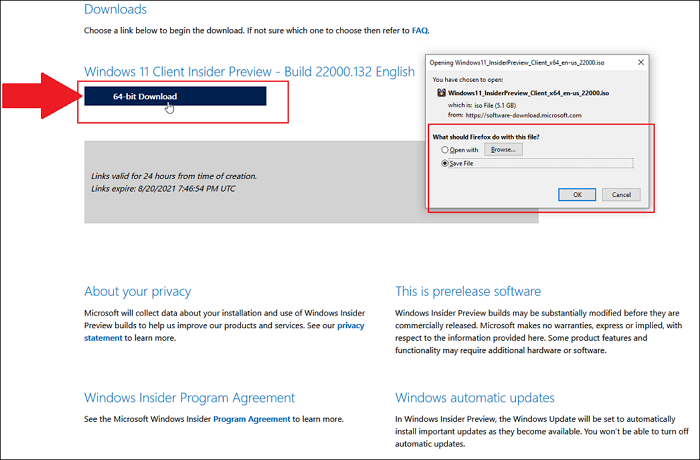 download del file iso