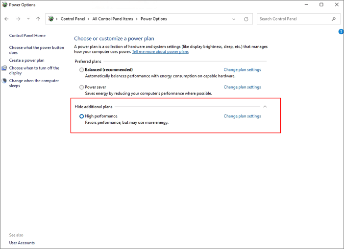modificare piano di alimentazione per prestazioni elevate