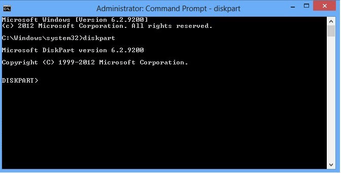 Apri Diskpart in Windows 8