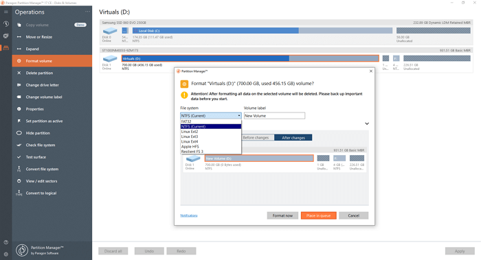 Immagine di Paragon Partition Manager