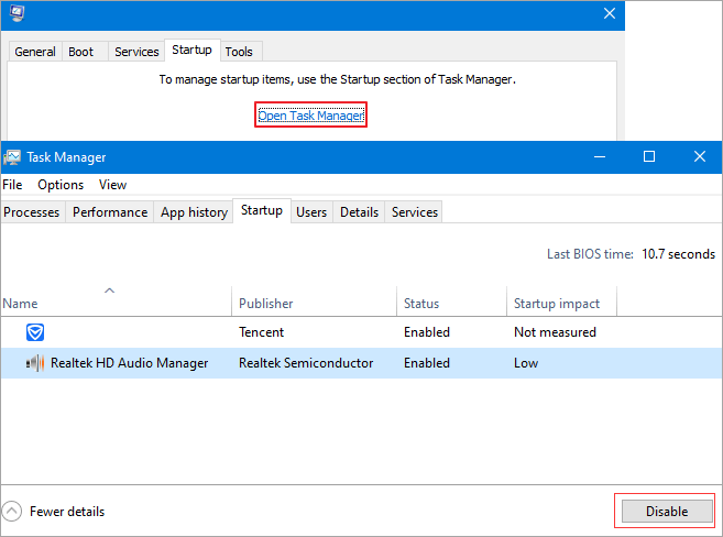 avviare in modo pulito