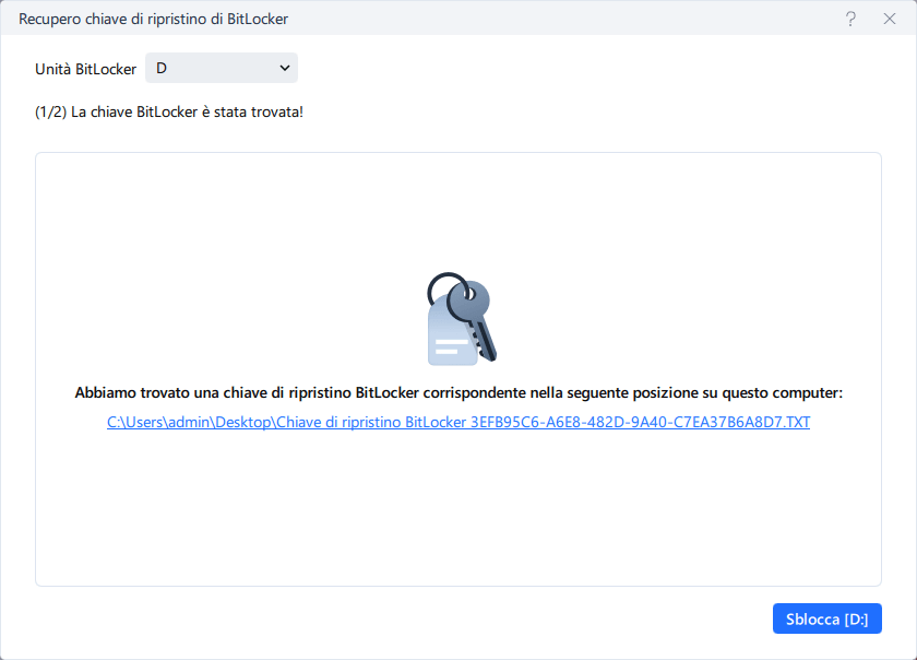 recupero chiave bitlocker completato