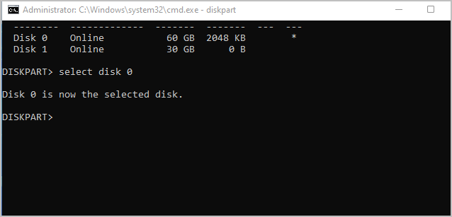 seleziona disco 0 su windows 11