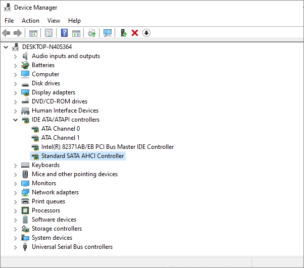 Controller SATA AHCI standard