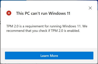 TPM 2.0 è un requisito per l'esecuzione di Windows 11