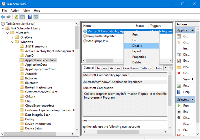 disabilitare lo strumento per la valutazione della compatibilità di Microsoft