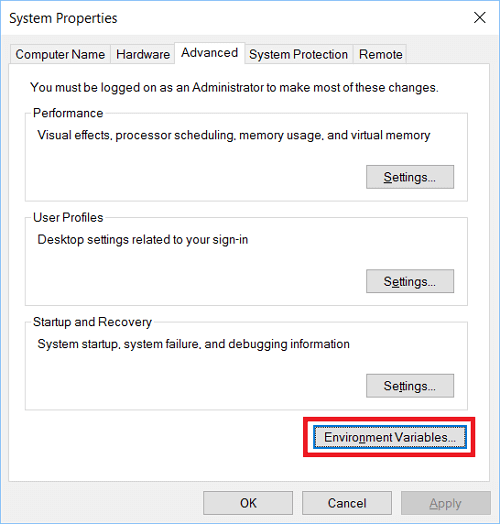 Aggiorna PATH System Environment Viriables per risolvere il problema CMD non funzionante.
