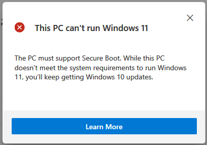 Windows 11 richiede secure boot