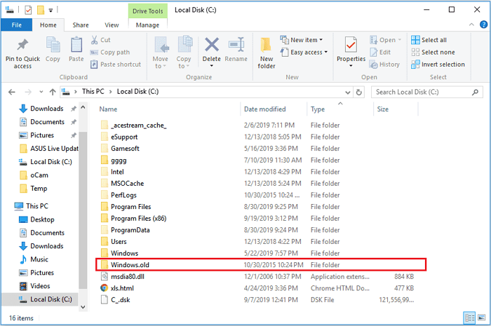cartella windows.old