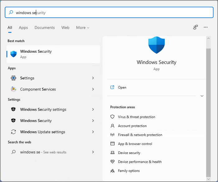 Sicurezza di Windows win11