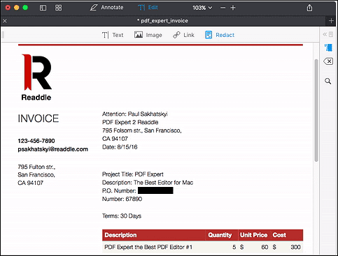 rimuovere testi nel pdf su mac