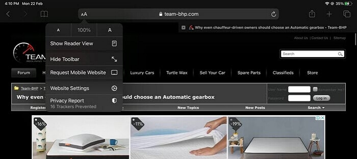 customize reader mode