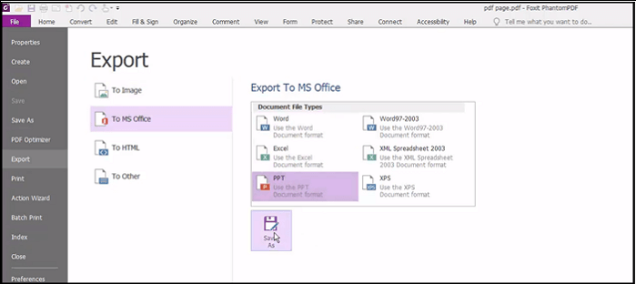 foxit converts pdf to ppt