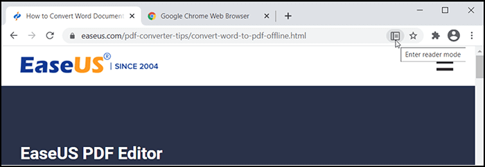reader mode in chrome