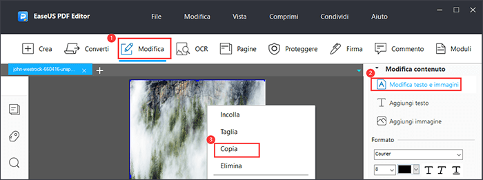 selezionare immagine