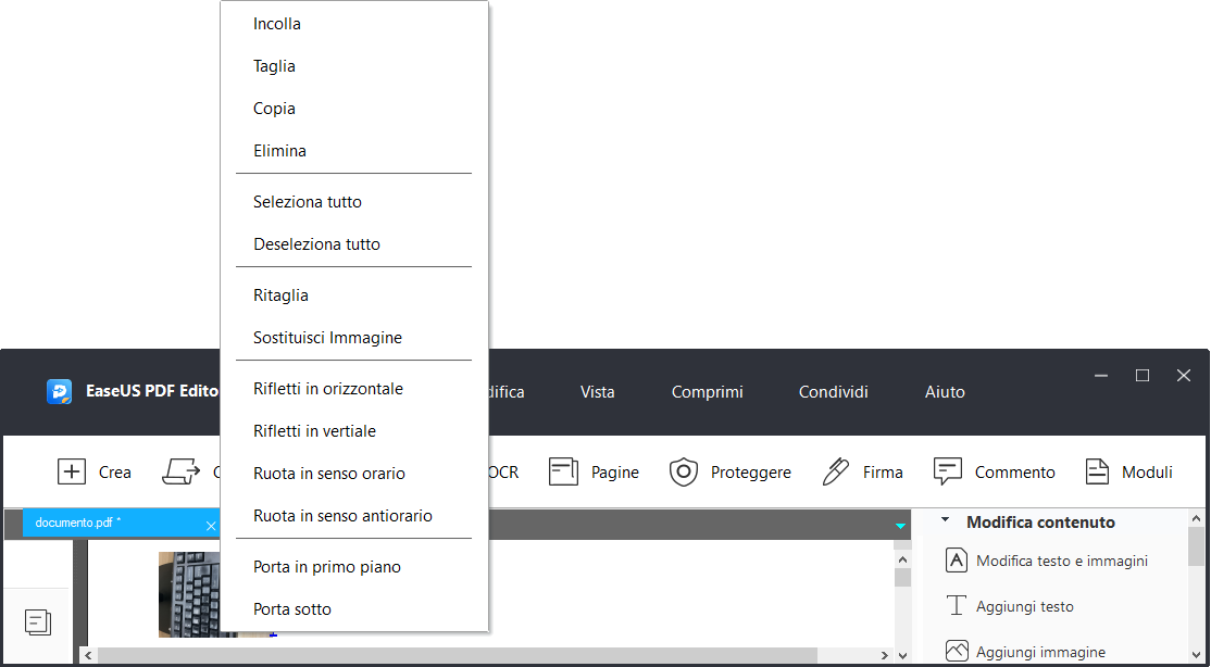 modificare immagini inseriti in PDF