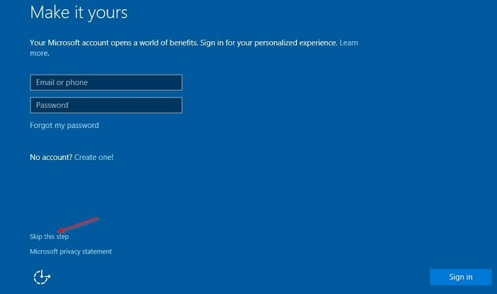 installazione standard di Windows passaggio 5