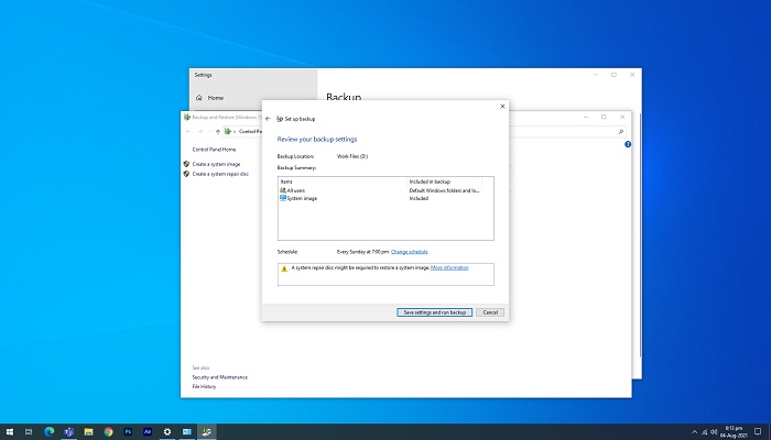 Come utilizzare Backup e ripristino in Windows 11 - Passaggio 6