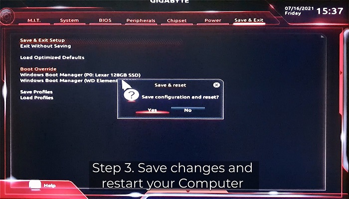 avvia dal disco rigido clonato su windows 11 step 2