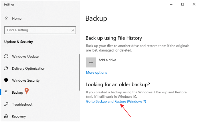 apri il backup e il ripristino di Windows (Windows 7)
