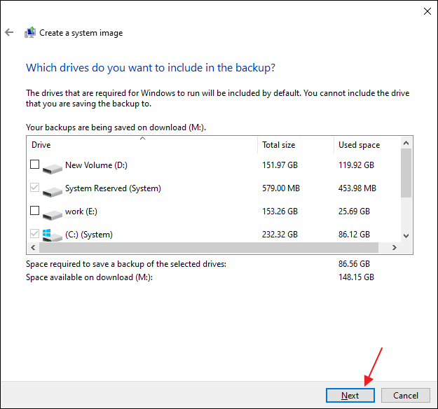 creare un'immagine di sistema passaggio 4