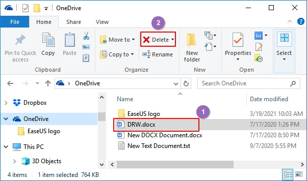 elimina i file di OneDrive da Windows
