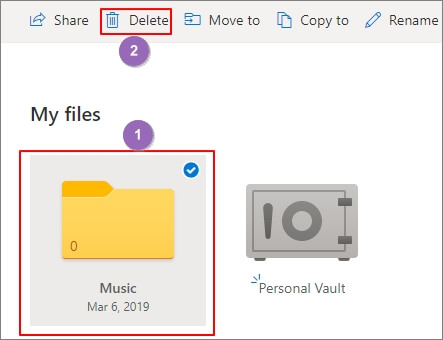 elimina le cartelle per liberare spazio su OneDrive