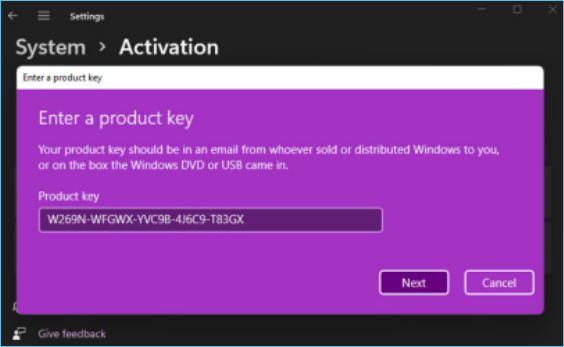 Come ottenere il codice product key Windows e avviare Windows 11