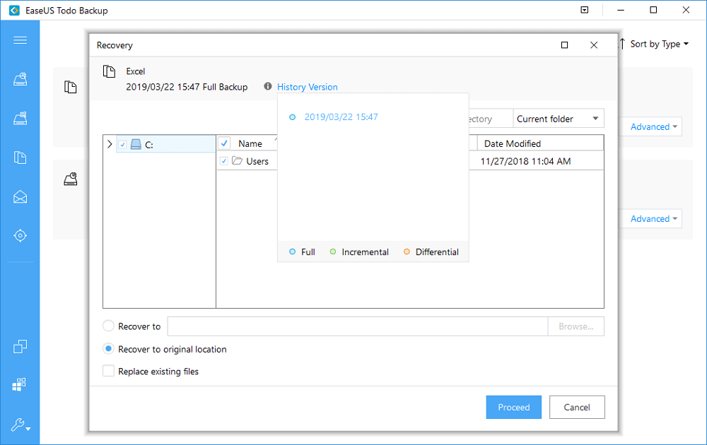 EaseUS Todo Backup Seleziona immagine
