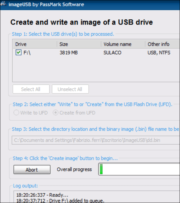 ImageUSB di Passmark Software