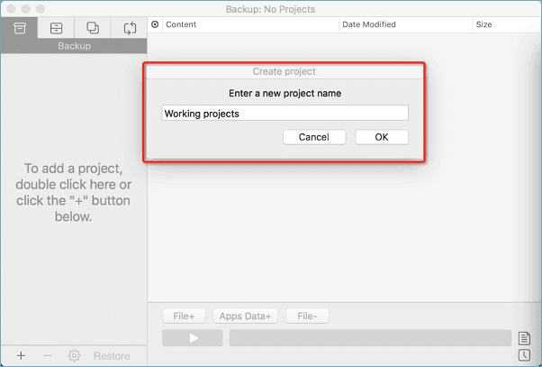 Configura per eseguire il backup dei dati del Mac senza Time Machine.