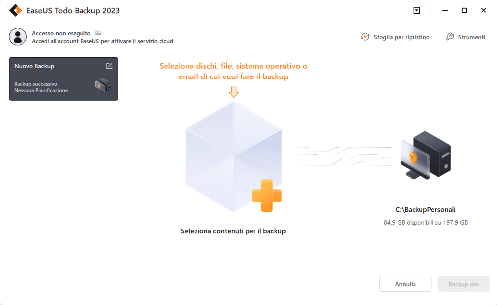 backup della posta di Outlook passaggio1